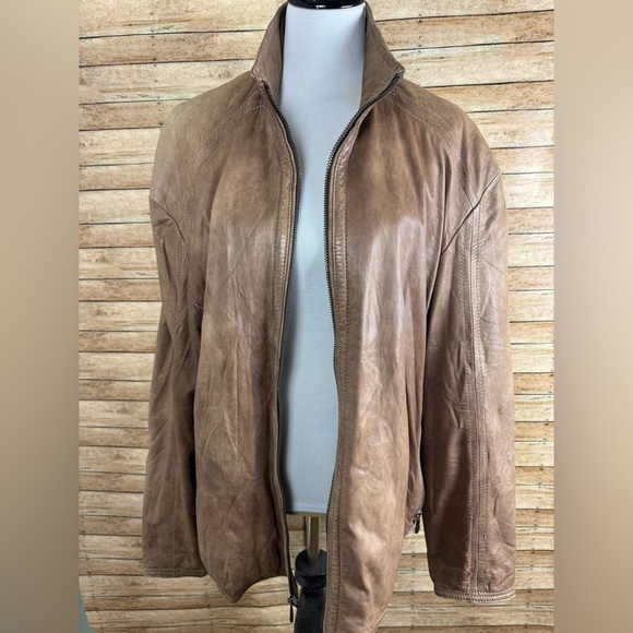 Andrew Marc New York FMen’s Lined Leather Jacket Size 1X - Picture 1 of 9